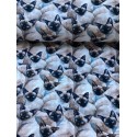 French Terry Sommersweat Siamkatzen Stoff Katzen Blau Beige - 180 cm Überbreite – 240g/m²