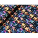 French Terry Sommersweat Dackel Stoff Bunt Schwarz - 180 cm – 240g/m²