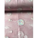 French Terry Sommersweat Weltraum Stoff Planeten Rosa – Galaxy Universum - 180 cm  – 240g/m²