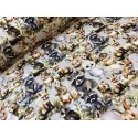 French Terry Sommersweat Waldtiere – Fuchs Waschbär Hase Eule Eichhörnchen - 180 cm Überbreite – 240g/m²