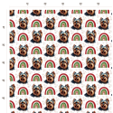 Weihnachten French Terry Sommersweat Yorkshire Terrier Regenbogen Winter Beige Rot Grün  –240 g/m –145cm Eigenproduktion