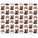 1 m Coupon Weihnachten French Terry Sommersweat Yorkshire Terrier Regenbogen Winter Beige Rot Grün –145cm Eigenproduktion