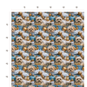 Weihnachten French Terry Sommersweat Yorkshire Terrier Weihnachten Geschenke Blau Gold  –240 g/m –145cm Eigenproduktion