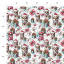 1m Coupon Weihnachten French Terry Sommersweat Chihuahua Geschenke Rosa Mint  –240 g/m –145cm Eigenproduktion