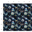 Softshell Stoff Wolf Nachtwald Fantasy – Wölfe Mond Berge Blau  –320 g/m² - 145 cm Meterware Eigenproduktion