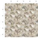 Softshell Stoff Wölfe Winterwald Beige – Wolf Schnee Sterne Natur –320 g/m² - 145 cm Meterware Eigenproduktion