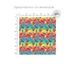 Softshell Stoff Hunde Comic Pop Art Bunt – Sprechblasen Wow Regenbogen  Retro–320 g/m² - 145 cm Meterware Eigenproduktion