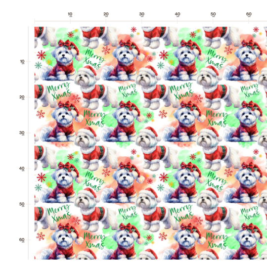 Softshell Stoff Hund Malteser Weihnachten X-Mas Rot Grün – Hunde Winter-  320 g/m² - 145 cm Meterware Eigenpr