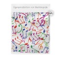 Baumwolle Canvas Stoff - Musiknoten Singen Regenbogen Farben - hochwertige Eigenproduktion