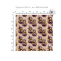 Weihnachten French Terry Sommersweat Weihnachtswichtel Mädchen Herzen Lila Rosa – 240 g/m² – 145 cm – Eigenproduktion