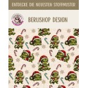 Weihnachten French Terry Sommersweat Drachen Zuckerstangen Schneeflocken Grün Rot – 240 g/m² – 145 cm – Eigenproduktion