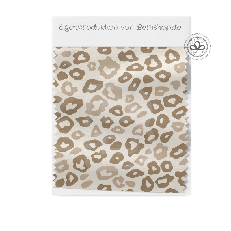1m Coupon French Terry Sommersweat Leo Muster Beige Creme – 240 g/m² – 145 cm – Eigenproduktion