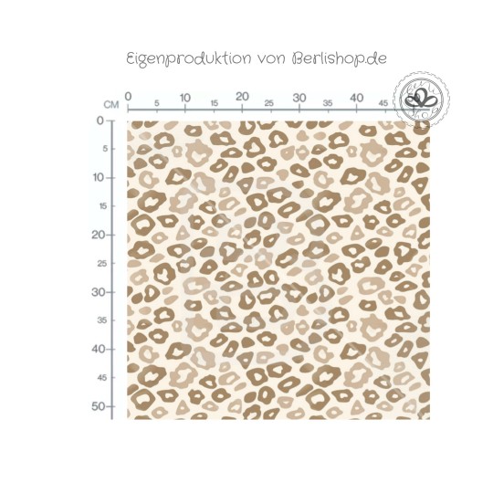 French Terry Sommersweat Leo Muster Beige Creme – 240 g/m² – 145 cm – Eigenproduktion