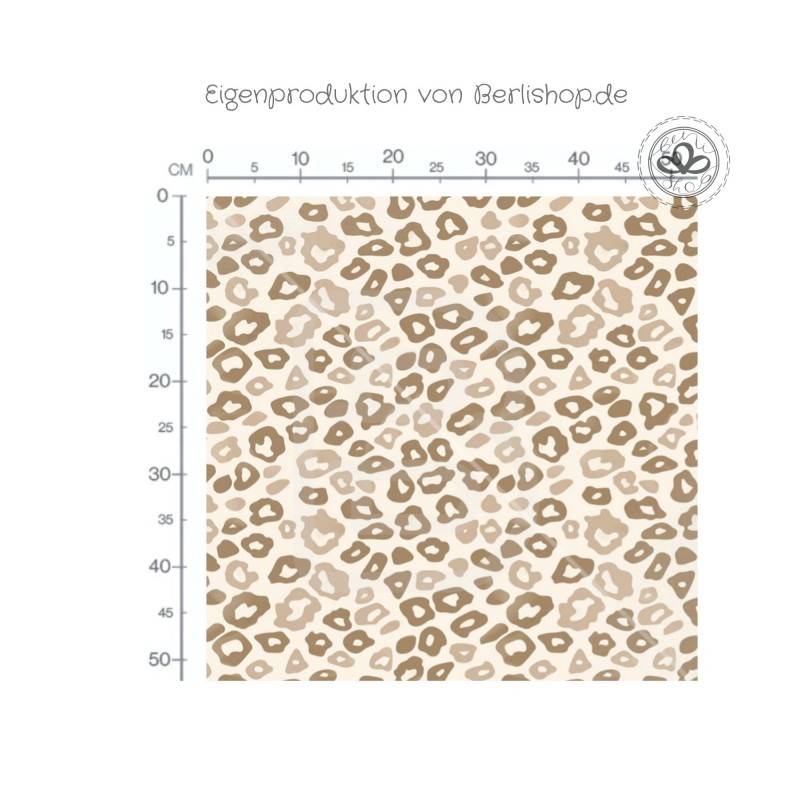 French Terry Sommersweat Leo Muster Beige Creme – 240 g/m² – 145 cm – Eigenproduktion