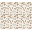French Terry Sommersweat Leo Aquarell Muster Beige Hellblau Creme – 240 g/m² – 145 cm – Eigenproduktion