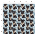 Weihnachten French Terry Sommersweat Terrier Hund Schal Schnee Blau Beige – 240 g/m² – 145 cm – Eigenproduktion