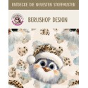 1m Coupon Weihnachten French Terry Sommersweat Pinguin Winter Leo Mütze Beige Hellblau – 240 g/m² – 145 cm – Eigenproduktion