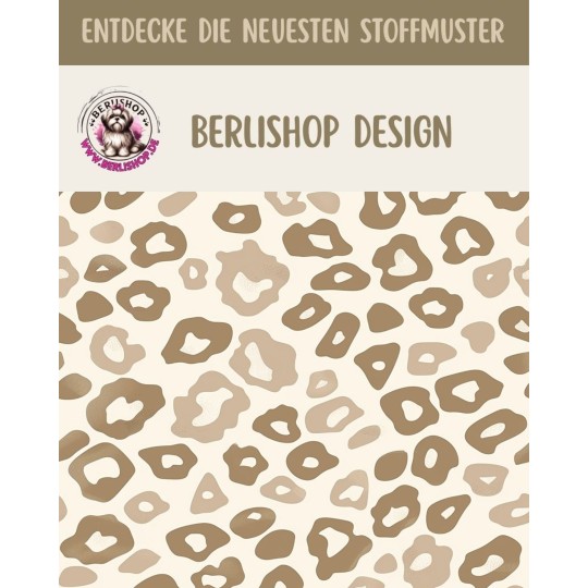 1m Coupon French Terry Sommersweat Leo Muster Beige Creme – 240 g/m² – 145 cm – Eigenproduktion