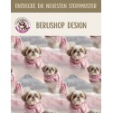 Weihnachten French Terry Sommersweat Shih Tzu Hund Schal Schnee Rosa – 240 g/m² – 145 cm – Eigenproduktion