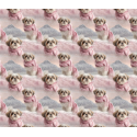 Weihnachten French Terry Sommersweat Shih Tzu Hund Schal Schnee Rosa – 240 g/m² – 145 cm – Eigenproduktion