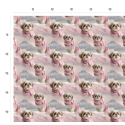 1m Coupon Weihnachten French Terry Sommersweat Shih Tzu Hund Schal Schnee Rosa – 240 g/m² – 145 cm – Eigenproduktion