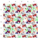 Weihnachten French Terry Sommersweat Malteser Hunde Merry Xmas Rot Grün – 240 g/m² – 145 cm – Eigenproduktion