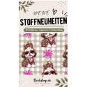 50 cm Baumwolle Canvas Shih Tzu Stoff Pink Beige – Hunde Muster Leo Karo Tierstoff Meterware 160 cm 153 g/m Eigenproduktion