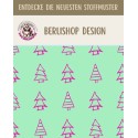 50 cm Baumwolle Canvas Weihnachten Tannenbäume Mint / Pink – Meterware 160 cm 153 g/m² Eigenproduktion