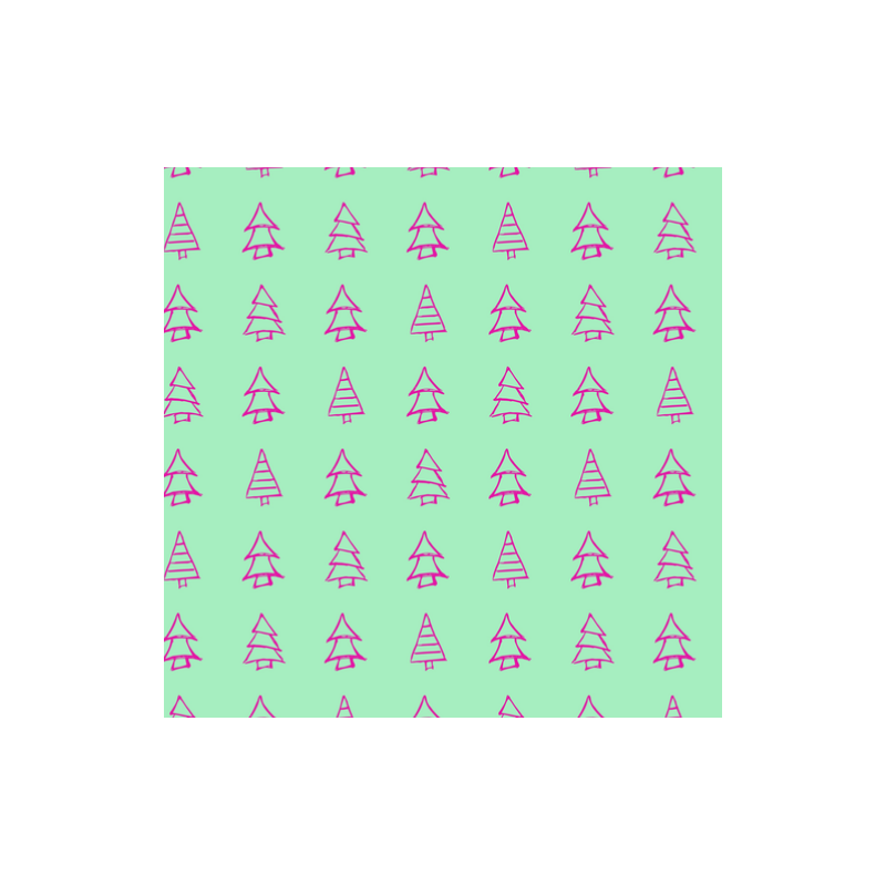50 cm Baumwolle Canvas Weihnachten Tannenbäume Mint / Pink – Meterware 160 cm 153 g/m² Eigenproduktion