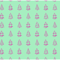 50 cm Baumwolle Canvas Weihnachten Tannenbäume Mint / Pink – Meterware 160 cm 153 g/m² Eigenproduktion