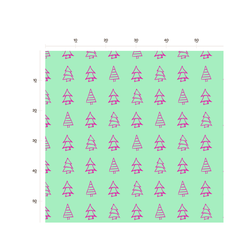 50 cm Baumwolle Canvas Weihnachten Tannenbäume Mint / Pink – Meterware 160 cm 153 g/m² Eigenproduktion