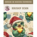 50 cm Baumwolle Canvas Weihnachten Faultier Grün Rot – 160 cm 153 g/m² Eigenproduktion