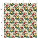 50 cm Baumwolle Canvas Weihnachten Faultier Grün Rot – 160 cm 153 g/m² Eigenproduktion