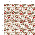 50 cm Baumwolle Canvas Weihnachten Shih Tzu Rot Weiß – 160 cm 153 g/m² Eigenproduktion