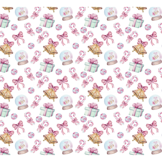 50 cm Baumwolle Canvas Weihnachten Geschenke Schleifen Rosa Mint – 160 cm 153 g/m² Eigenproduktion
