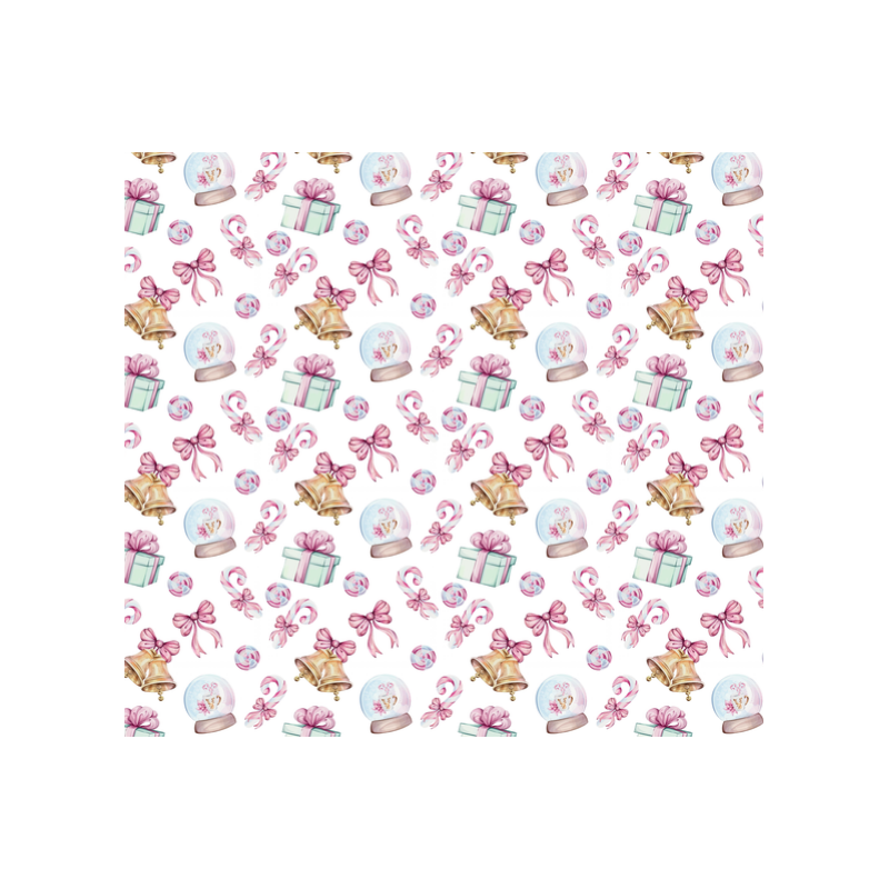 50 cm Baumwolle Canvas Weihnachten Geschenke Schleifen Rosa Mint – 160 cm 153 g/m² Eigenproduktion