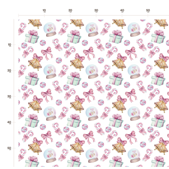 50 cm Baumwolle Canvas Weihnachten Geschenke Schleifen Rosa Mint – 160 cm 153 g/m² Eigenproduktion
