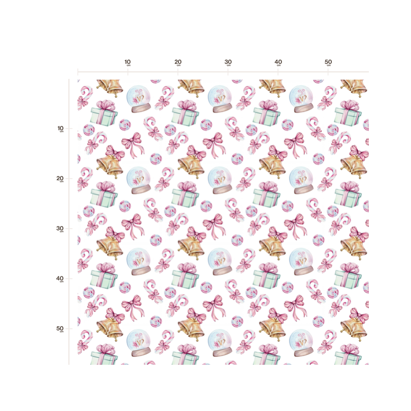 50 cm Baumwolle Canvas Weihnachten Geschenke Schleifen Rosa Mint – 160 cm 153 g/m² Eigenproduktion