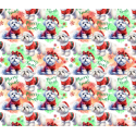 50 cm Baumwolle Canvas Weihnachten Malteser Hunde Rot – Merry Xmas 160 cm 153 g/m² Eigenproduktion