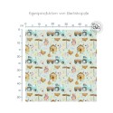 Baumwolle Canvas Tiere & Traktor Bauernhof Pastell Muster – 153 g/m² – Meterware 160 cm – Eigenproduktion