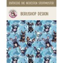 1m Coupon Weihnachten French Terry Sommersweat Weihnachtsmann Sonnenbrille Blau Rot – 240 g/m² – 145 cm – Eigenproduktion