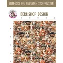 1m Coupon French Terry Sommersweat Hunde Winter Weihnachten Beige Grün Rot – 150 cm – Reaktivdruck – Eigenproduktion