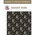 1m Coupon French Terry Sommersweat Masken Schwarz Gold Silber – 150 cm – Reaktivdruck – Eigenproduktion