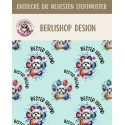 French Terry Sommersweat Shih Tzu  Stoff 145 cm – Bester Freund Hunde Motiv Mint – 240 g/m² – Eigenproduktion