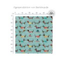 Pre-Order Dackel mit Pulli Weihnachten Mint – Stoffdesign von Berlishop mit Stoffauswahl - 10 Stoffe zu Auswahl – Meterware