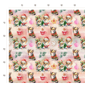 50 cm French Terry Sommersweat Chihuahua Weihnachten Rosa Rot Grün –145 cm 240 g/m² Eigenproduktion