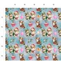 50 cm French Terry Sommersweat Chihuahua Weihnachten Blau Rot Grün –145 cm 240 g/m² Eigenproduktion