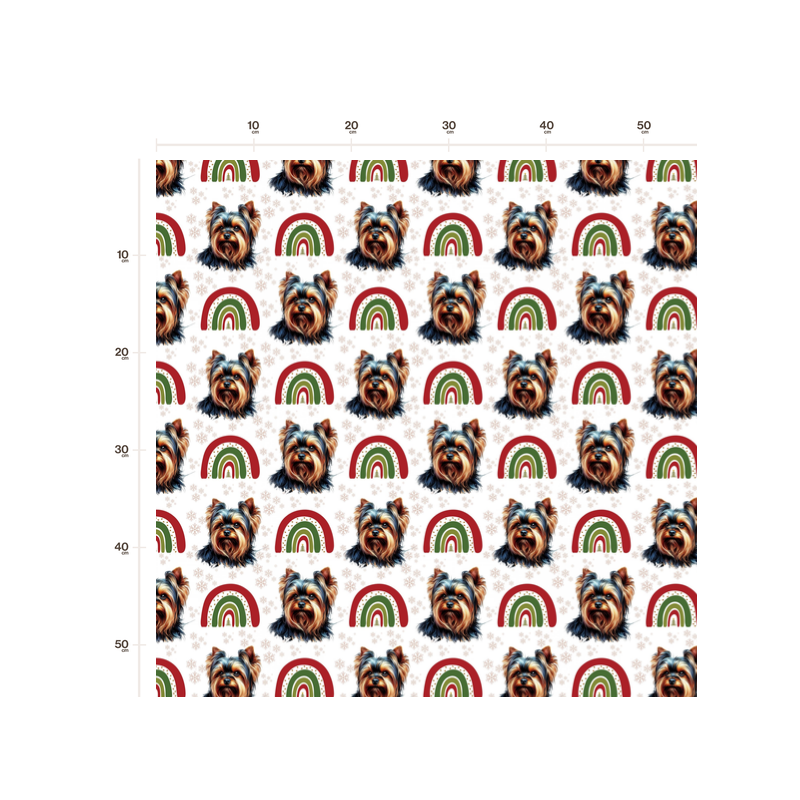 50 cm Alpenfleece Wintersweat Weihnachten Yorkshire Terrier Regenbogen – 150 cm – 300 g/m² – Eigenproduktion