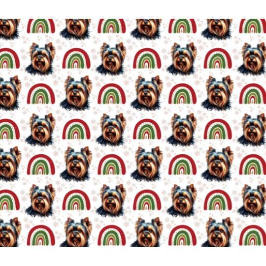 50 cm Alpenfleece Wintersweat Weihnachten Yorkshire Terrier Regenbogen – 150 cm – 300 g/m² – Eigenproduktion