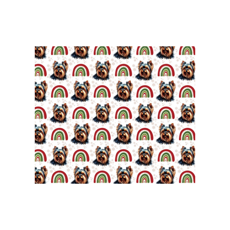 50 cm Alpenfleece Wintersweat Weihnachten Yorkshire Terrier Regenbogen – 150 cm – 300 g/m² – Eigenproduktion